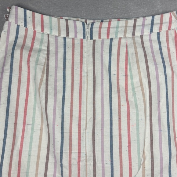 Madewell Button Slit Flecked Nebs Stripe Pearl Ivory Rainbow Midi Skirt Size 4 - Picture 13 of 16